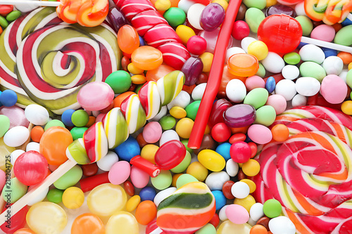 Fotografía Many different candies, closeup
