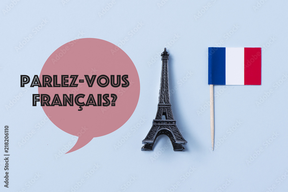 question do you speak French? in French - obrazy, fototapety, plakaty 
