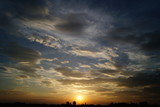Fototapeta Miasto - Sunset above the horizon