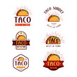 Tacos logo collection, Mexican food Illustration, tasty retro fast food.