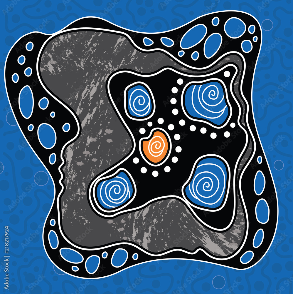 Aboriginal art vector painting. Stock Vector | Adobe Stock
