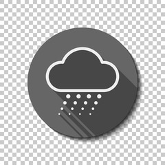 Poster - Snow and cloud. Linear, thin outline. flat icon, long shadow, ci
