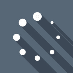 Poster - Simple loading symbol. White flat icon with long shadow on backg