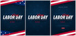 Set of Labor Day sale promotions, advertisings, posters, banners, templates with American flag. American labor day wallpapers.