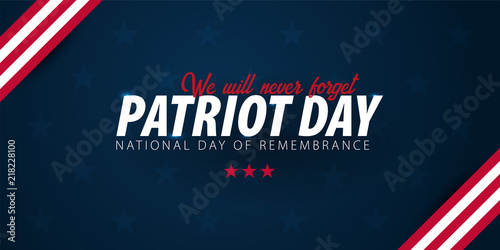 Fotomural Patriot day promotion, advertising, poster, banner, template with American flag