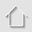 © fokas.pokas - Simple house icon. Linear symbol, thin outline. White icon with