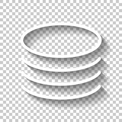 Poster - Database icon. Simple linear symbol, thin outline. White icon wi