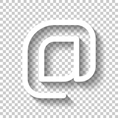 Poster - E-mail symbol, internet mail icon. Linear, thin outline. White i