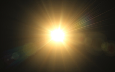 Wall Mural - abstract image of lighting flare.abstract sun burst with digital lens flare background.gold nature f
