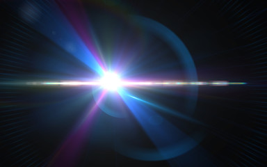 Wall Mural - .abstract digital lens flares special lighting effects on black background