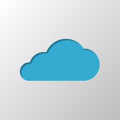 Poster - cloud icon. Paper design. Cutted symbol with shadow