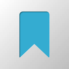 Poster - simple bookmark icon. Paper design. Cutted symbol with shadow