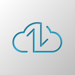 Poster - Data cloud icon. Backup, restore. Upload, download. Up and Down