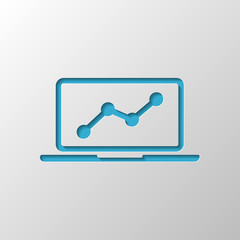 Poster - Finance graphic, grow. Paper design. Cutted symbol with shadow