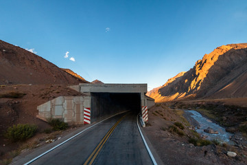 Canvas Print - Tunnel on Ruta 7 the road between Chile and Argentina through Cordillera de Los Andes - Mendoza Province, Argentina