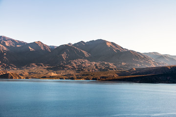 Canvas Print - Embalse Potrerillos Dam near Cordillera de Los Andes - Mendoza Province, Argentina