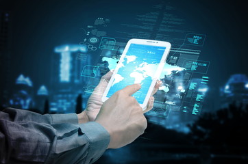 Wall Mural - internet and information technology concept