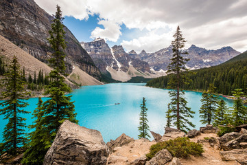 Wall Mural - Moraine Lake in Banff National Park, Canadian Rockies, Alberta, Canada.