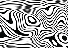 Abstract Background Of White And Black Lines. Distorted Lines