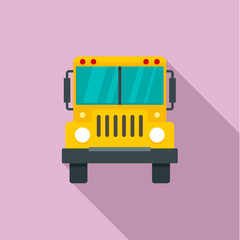 Poster - Front of school bus icon. Flat illustration of front of school bus vector icon for web design