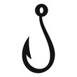 Summer fishing hook icon. Simple illustration of summer fishing hook vector icon for web design isolated on white background