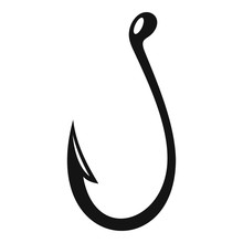 Type Of Fish Hook Icon. Simple Illustration Of Type Of Fish Hook Vector Icon For Web Design Isolated On White Background