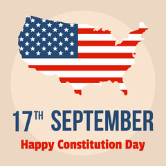 Sticker - Happy constitution usa day background. Flat illustration of happy constitution usa day vector background for web design