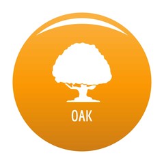 Poster - Oak tree icon. Simple illustration of oak tree vector icon for any design orange