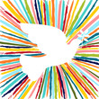 © Cienpies Design - Colorful dove bird made of color hand drawn brush