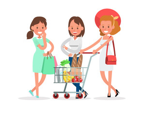 Wall Mural - Shopping women characters vector design. no5