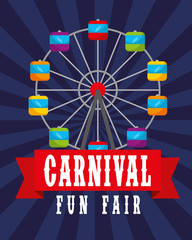 Sticker - ferris wheel retro poster carnival fun fair