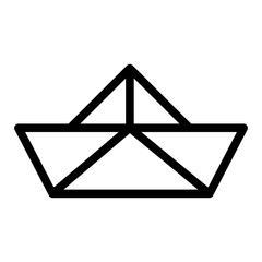 Poster - Paper boat line icon. Origami vector illustration isolated on white. Paper ship outline style design, designed for web and app. Eps 10.