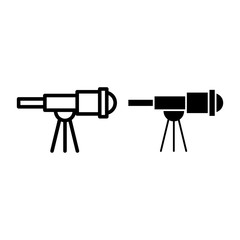 Poster - Telescope line and glyph icon. Scope vector illustration isolated on white. Spyglass outline style design, designed for web and app. Eps 10.
