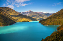 Inguri Reservoir In Upper Svaneti Region, Georgia