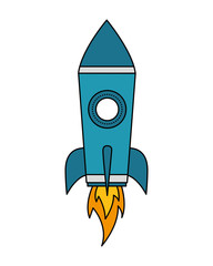 Poster - rocket launch startup cartoon image