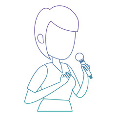 Sticker - woman singing with microphone