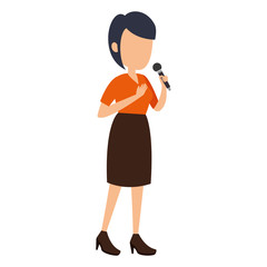 Sticker - woman singing with microphone