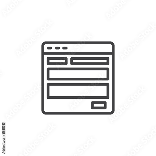 Website Template Outline Icon Linear Style Sign For Mobile
