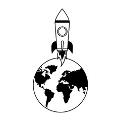 Wall Mural - rocket launch startup world success