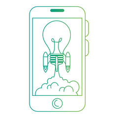 Sticker - bulb rocket launcher in smartphone