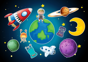 Wall Mural - a set of space element