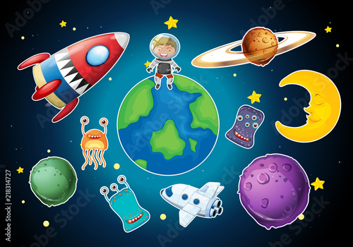 Leinwand Poster A set of space element