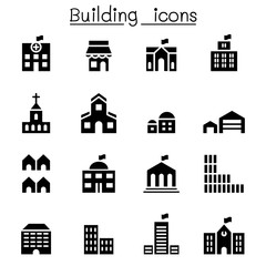 Wall Mural - Basic building icon set