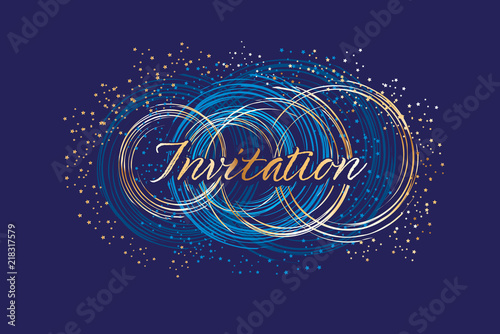 Abstract festive gold and blue design element