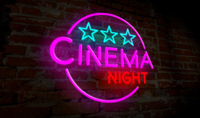 Wall Mural - Cinema night neon