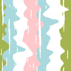 Poster - Abstract wavy line pattern, seamless vector geometric background.