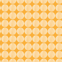 Aufkleber - Seamless white circle hand drawn a pattern on orange background. Geometric abstract texture. Vector illustration