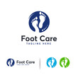 Simple Foot Care logo designs vector, Walking foot logo symbol