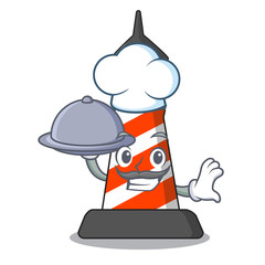 Sticker - Chef with food lighthouse on the beach mascot