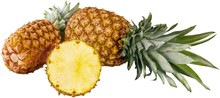 Ripe Tropical Pineapples On White Background